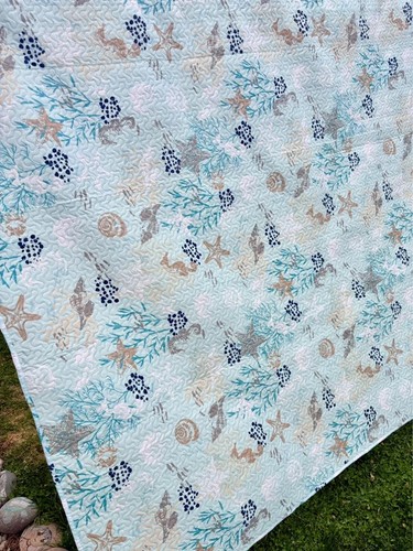 Queen coastal beach quilt - coastal,