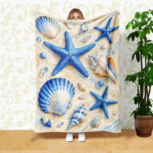 Blue starfish seashells coral - seashells,