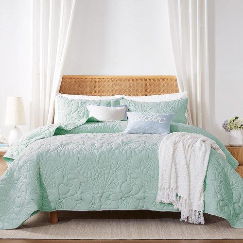 Coastal beach queen size quilt - beach,