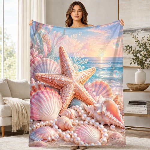 Pearl starfish and seashells - pearl,