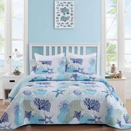 Twin coastal quilt set blue - twin,
